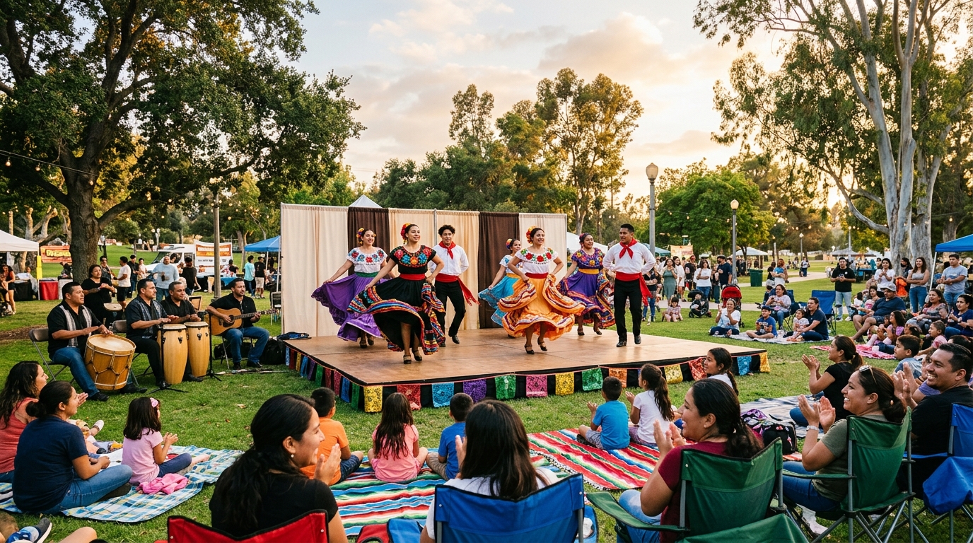 Cultural dancers performing at Buena Park Culture Fest