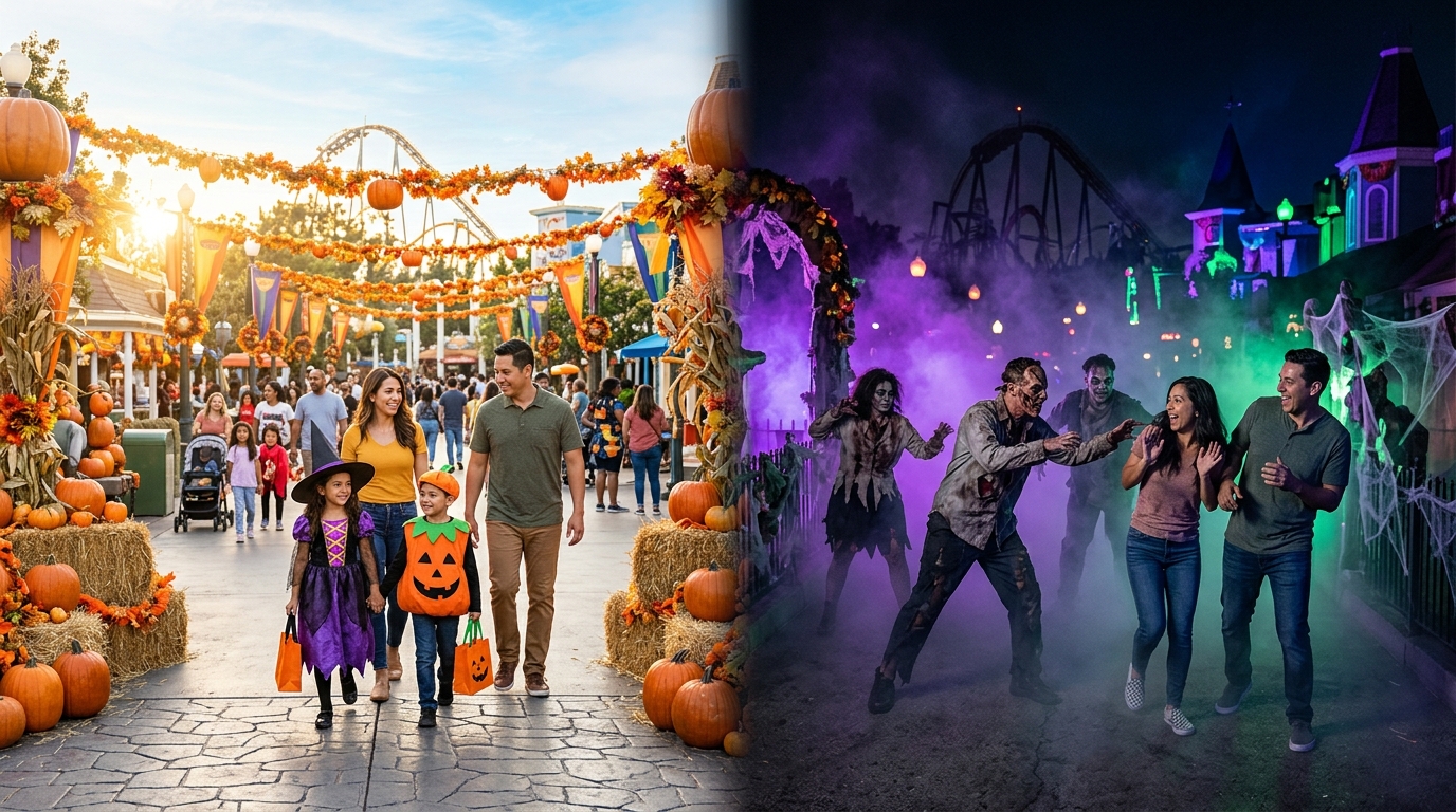 Daytime family Halloween event and nighttime haunted attraction in Buena Park