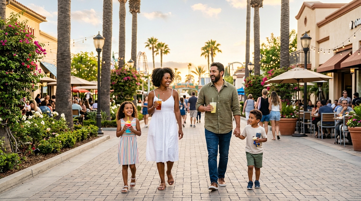 Family enjoying summer activities in Buena Park