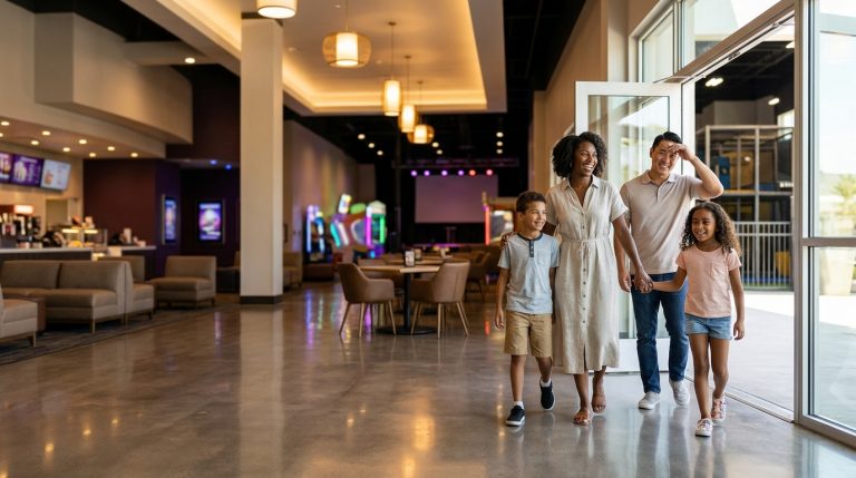 Family exploring indoor attractions in Buena Park