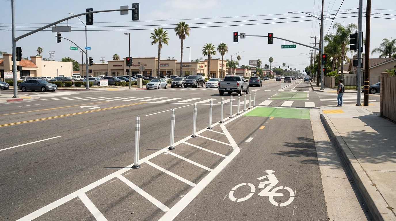 Class II and Class IV bicycle facilities planned for the Dale Whitaker Complete Streets corridor